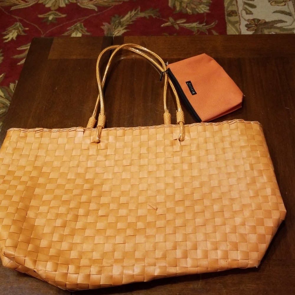 Orange beach bag/tote.
